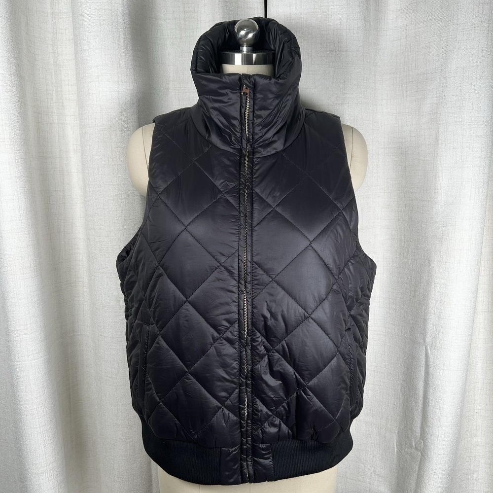 Tuckernuck Black Jackson Quilted Puffer Vest Women's‎ Size XL Pockets Ribbed Hem